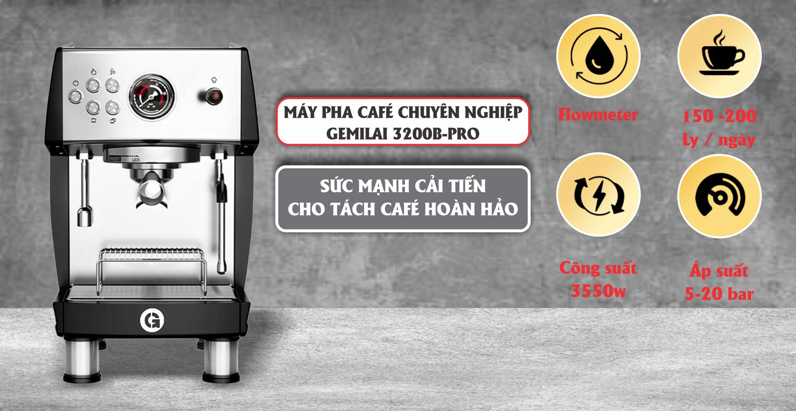 combo máy pha gemilai 3200b pro & ld 021 -3