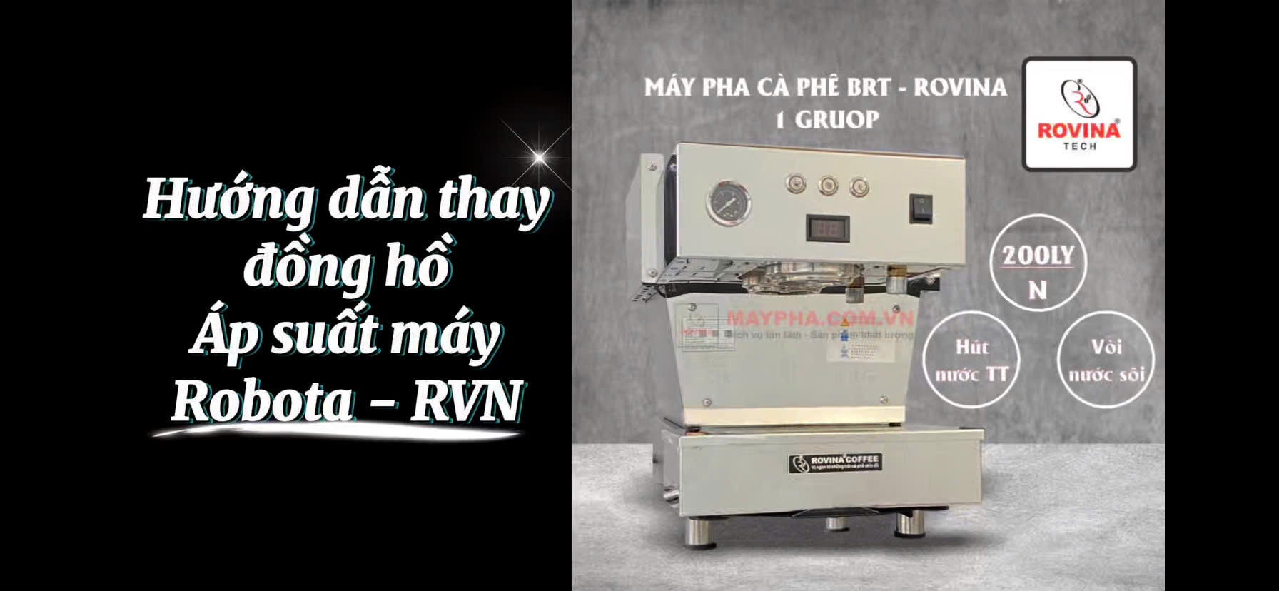 Hướng dẫn thay đồng hồ áp suất máy pha Robota - Rovina