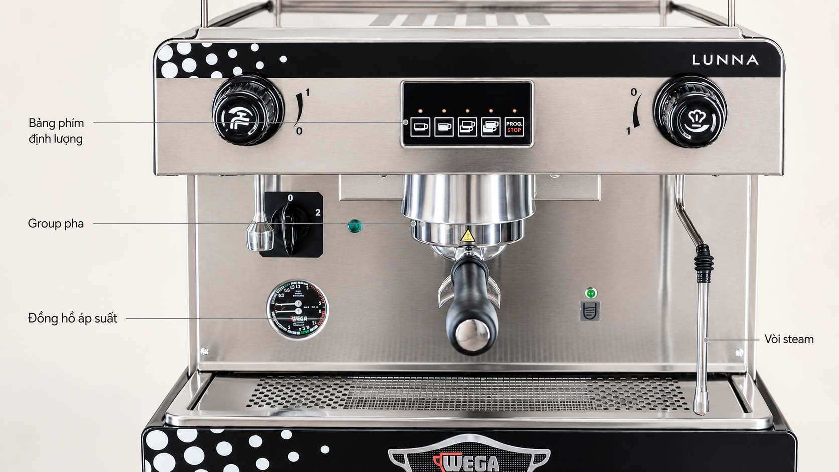 Máy pha cà phê Wega Lunna 1 Group sản xuất tại Ý dành cho quán