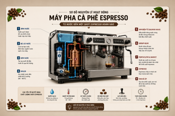 Nguyên Lý Hoạt Động Của Máy Pha Cà Phê Espresso