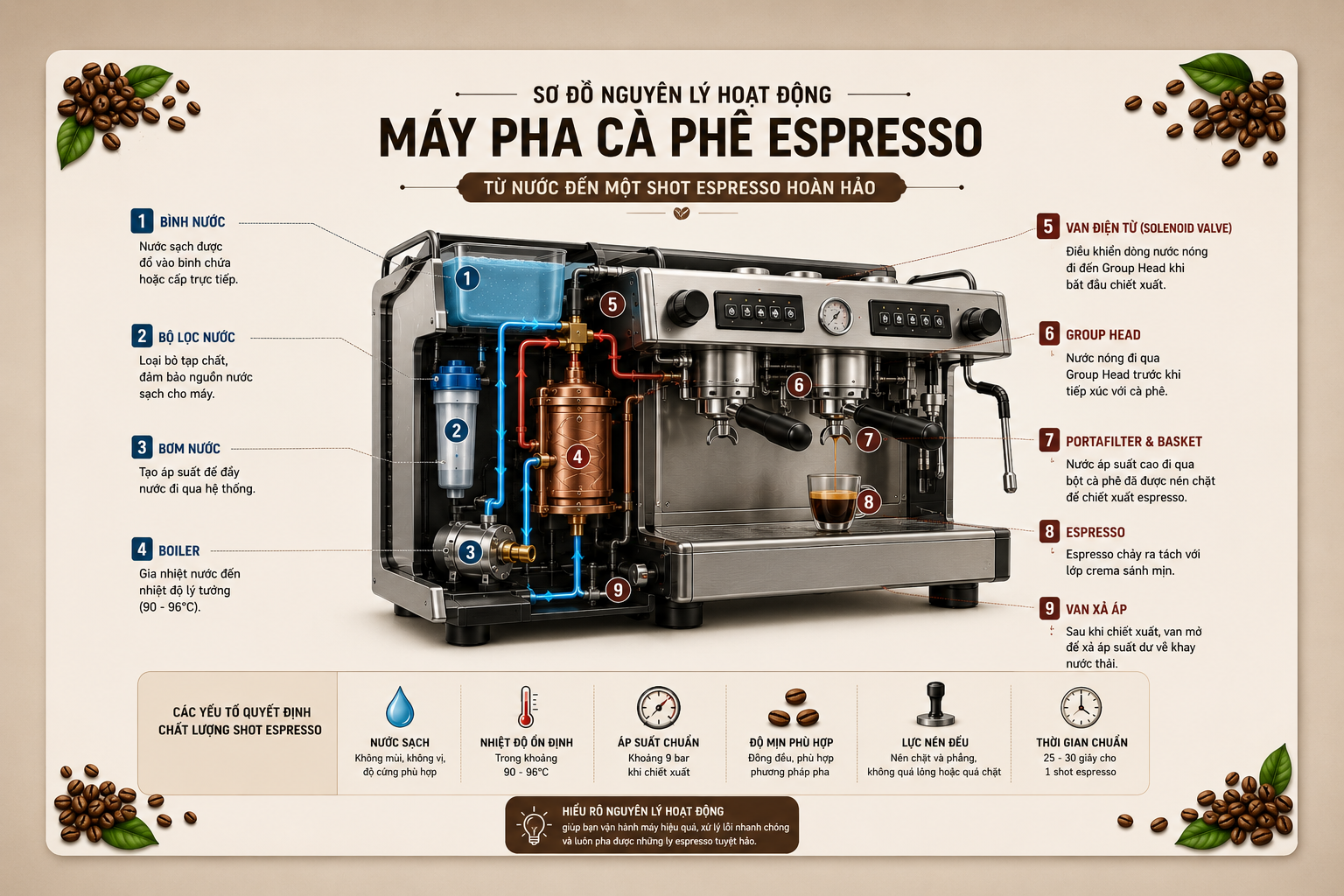 Nguyên Lý Hoạt Động Của Máy Pha Cà Phê Espresso