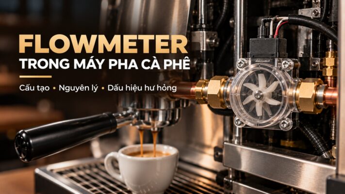 Flowmeter trong máy pha cà phê Espresso với cảm biến đo lưu lượng nước
