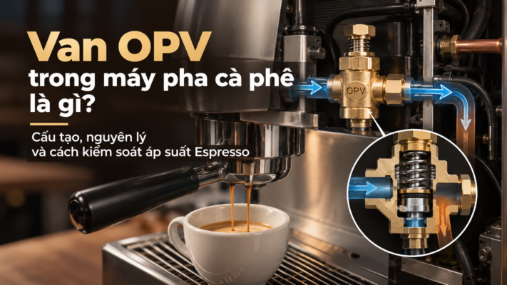 Van OPV trong máy pha cà phê Espresso giúp giới hạn áp suất hệ thống